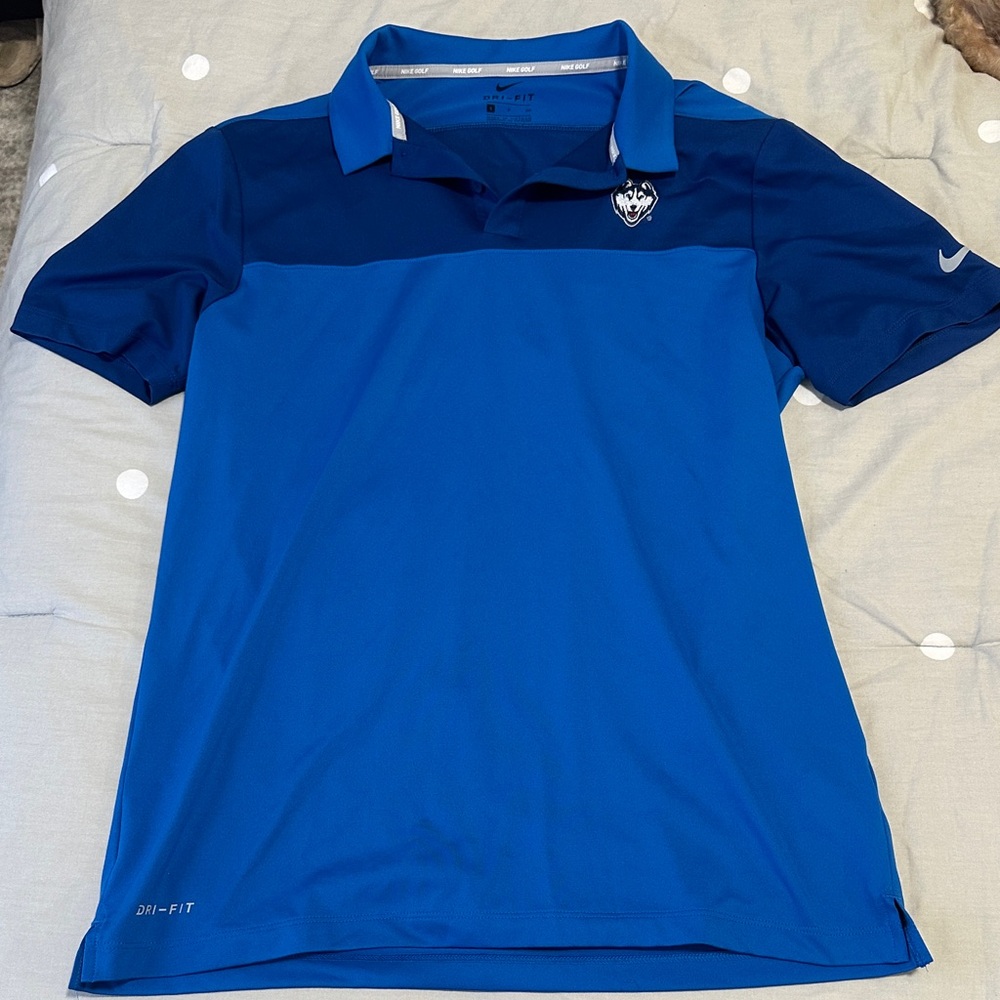 Nike Blue Men's UCONN Polo Shirt with Logo